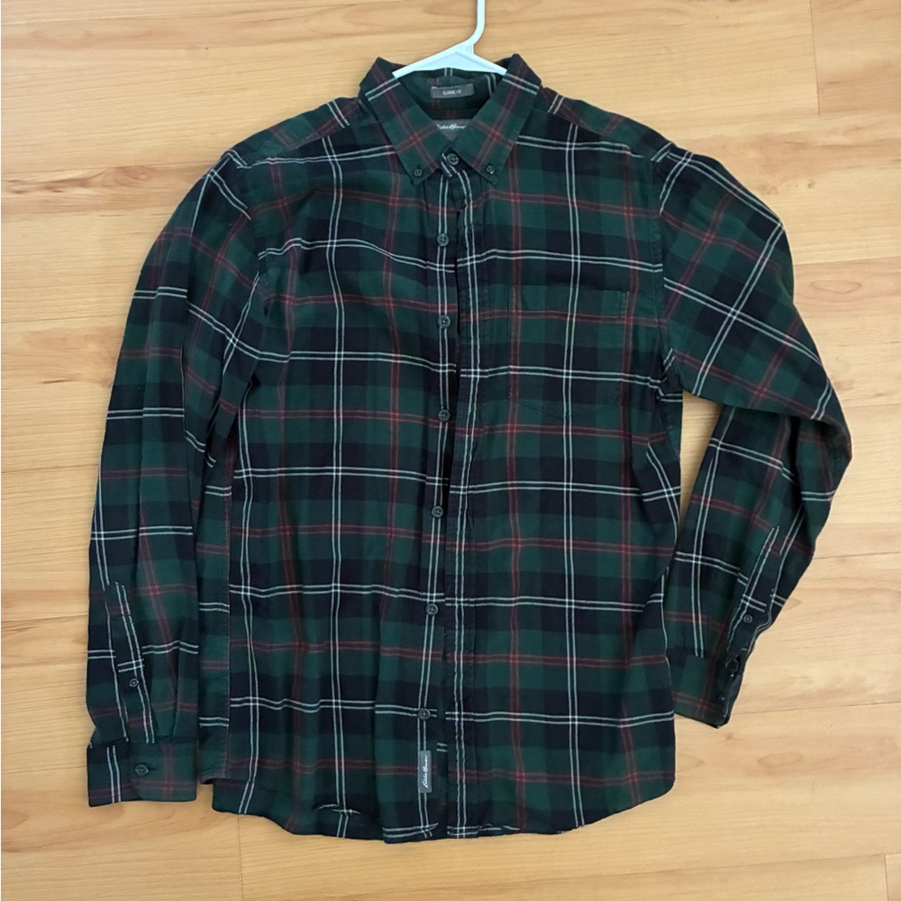 Men's Green and Red Plaid flannel